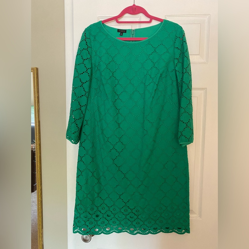 Talbots Green Eyelet Dress